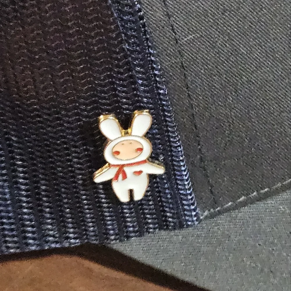 Hand Crafted Valentine's Bunny Pin Enamel Easter Lapel Pin LGBTQA+ Expression